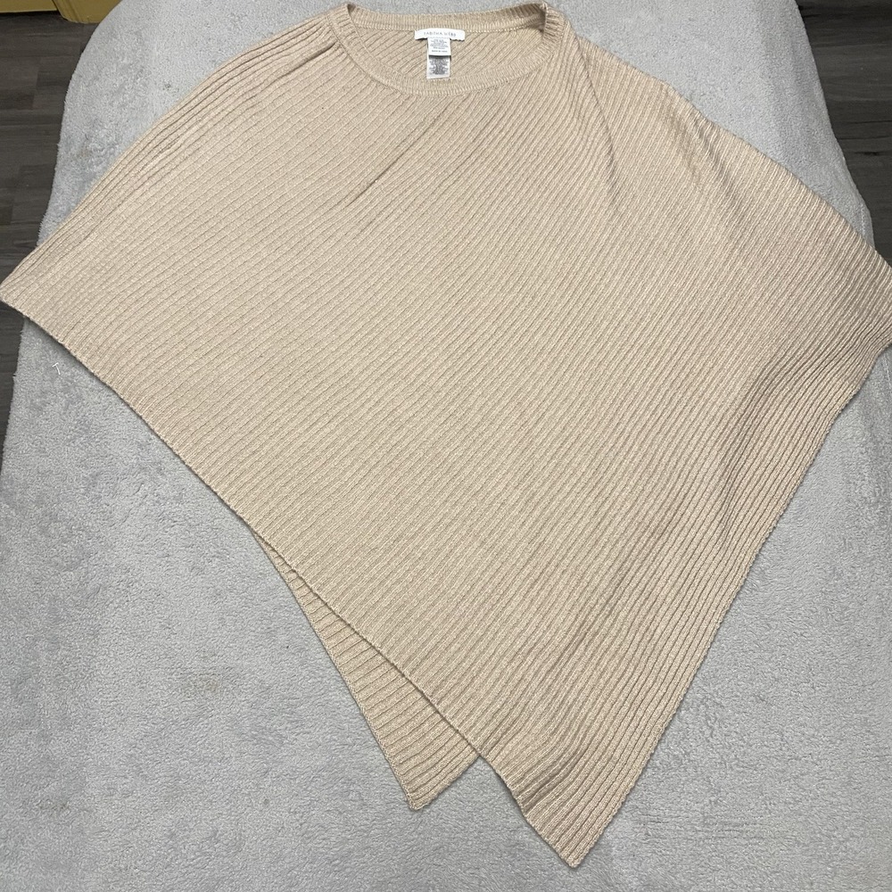 Tabitha Webb Poncho Sweater One Size Tan Beige Wool Blend Layer